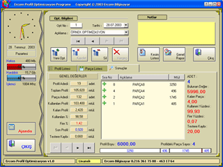 Ercom 1D Optimizasyon